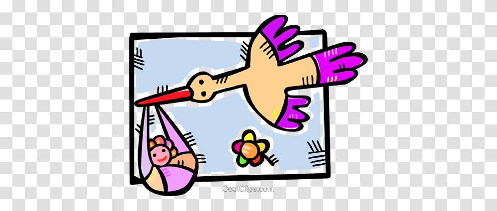 Stork Delivering A Baby Royalty Free Vector Clip Art Illustration, Urban, Angry Birds, Alphabet Transparent Png
