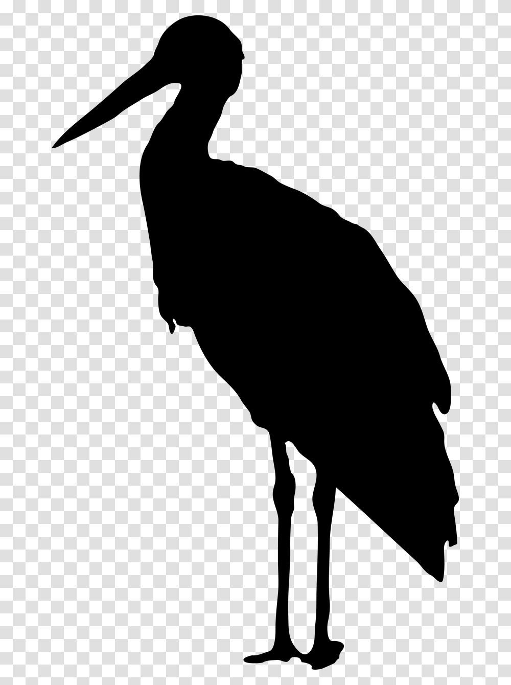 Stork Silhouette, Gray, World Of Warcraft Transparent Png