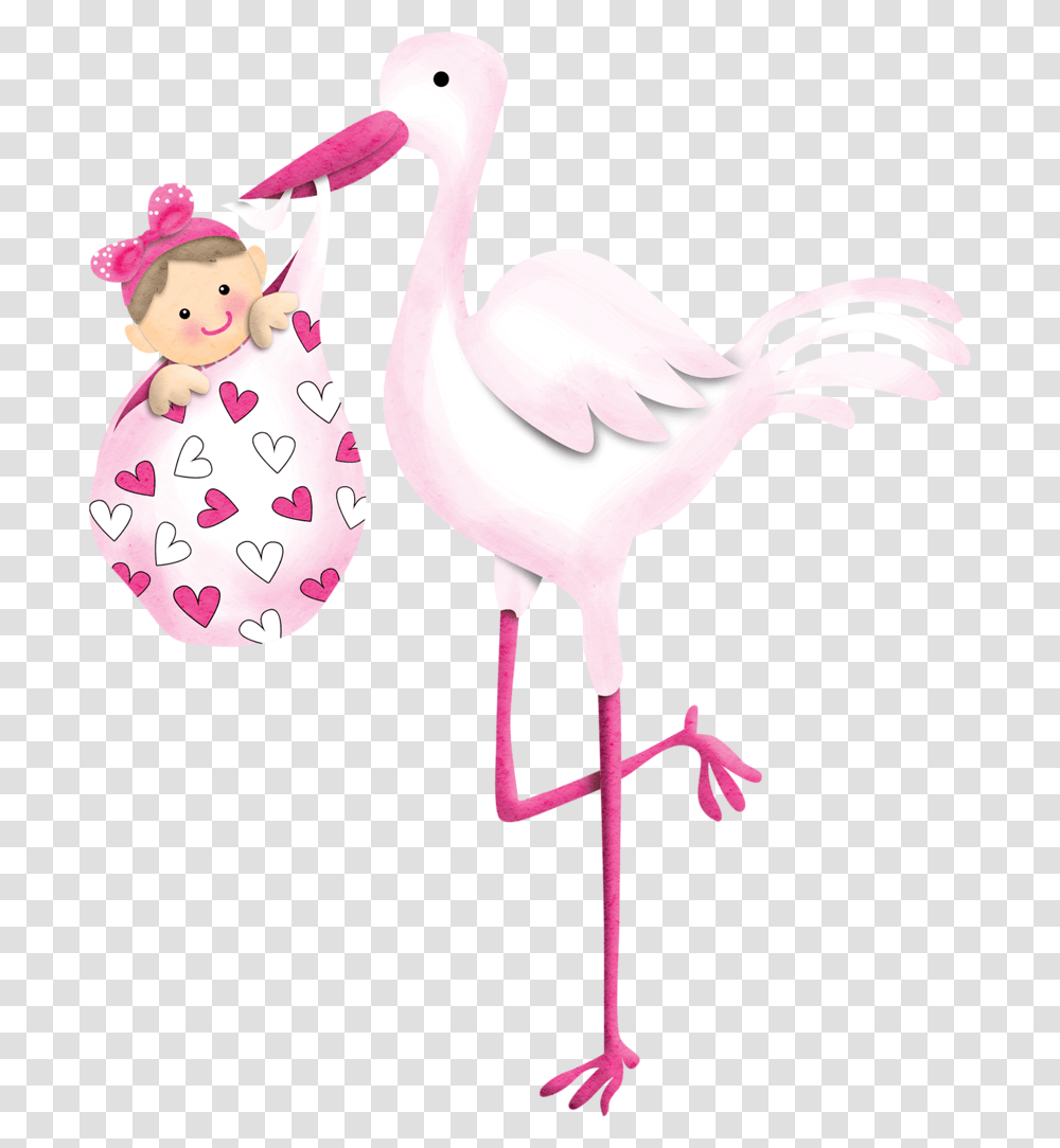 Stork Vector Flamingo Clipart Black And White Library Stork And Baby Girl Clipart Hd, Bird, Animal Transparent Png