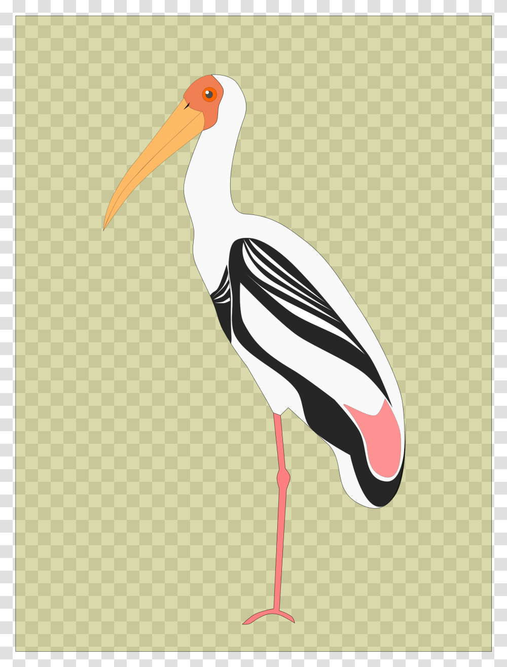 Stork Vector Svg Painted Stork Illustration, Bird, Animal, Pelican Transparent Png