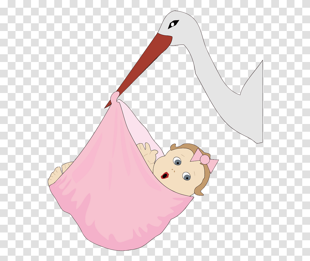 free stork with baby girl clipart clothing