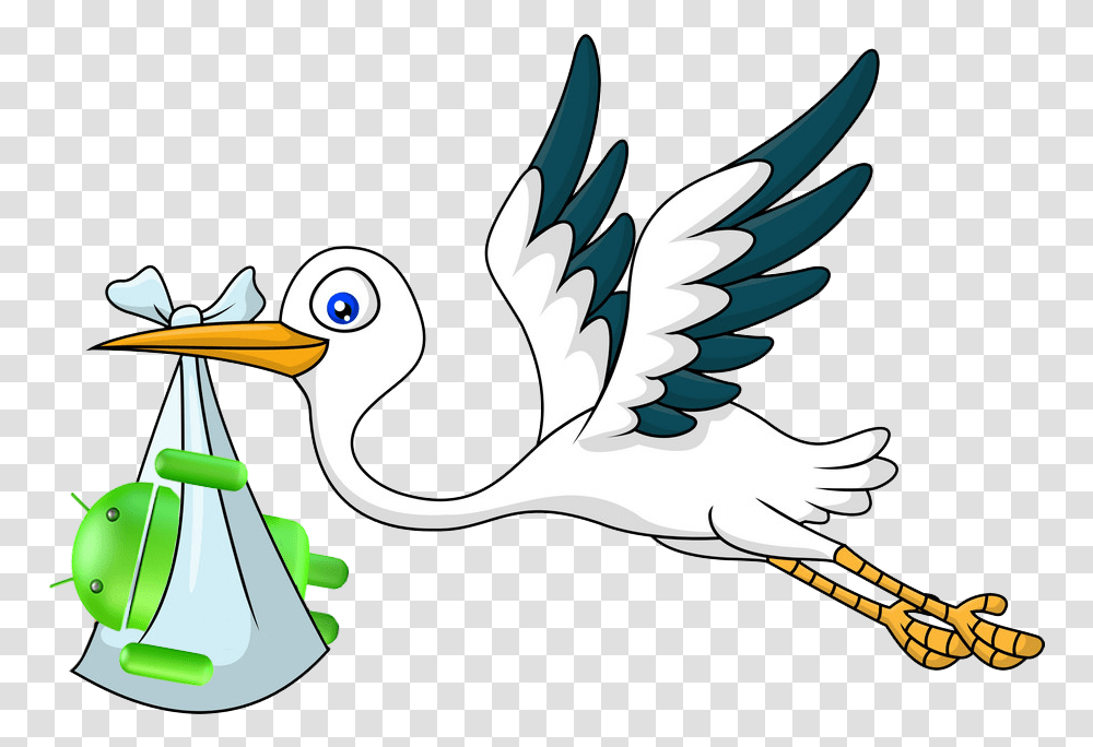 Stork With Baby, Animal, Bird, Waterfowl, Pelican Transparent Png