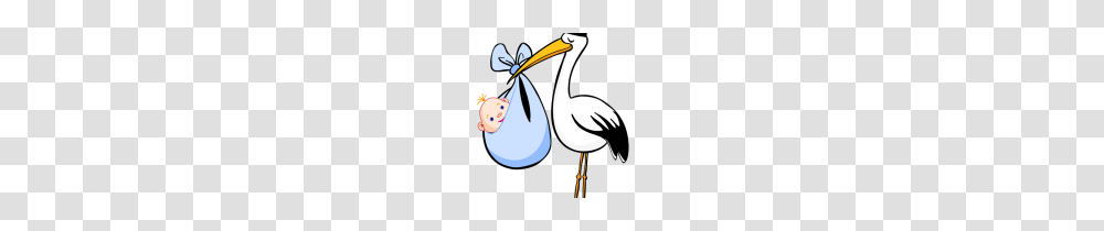 Stork With Baby Clipart Free Clip Art For Birth Announcements Blue, Bird, Animal, Pelican, Crane Bird Transparent Png