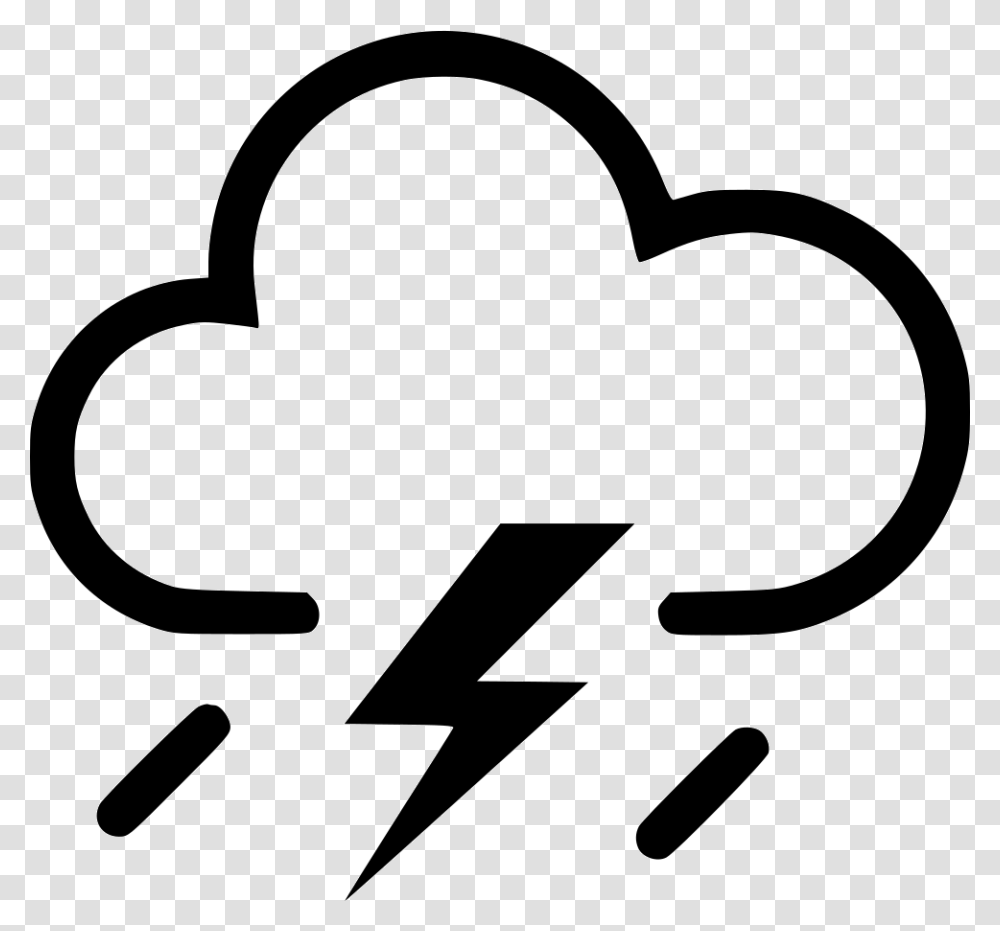 Storm Cloud With Lightning Icon, Stencil, Label Transparent Png