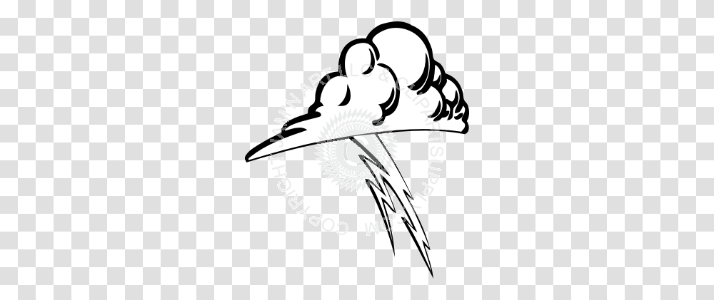 Storm Cloud With Lightning, Face, Drawing Transparent Png