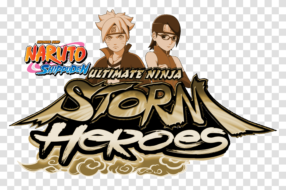 Storm Heroes Logo Naruto Shippuden Ultimate Ninja Heroes 3 Logo, Person, Poster, Advertisement Transparent Png