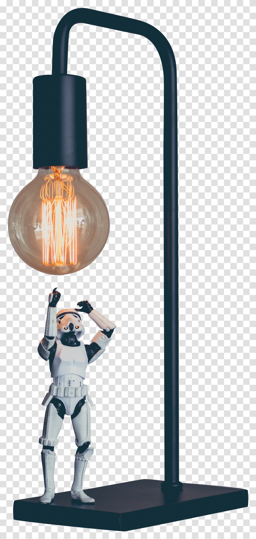 Storm Trooper Under Lamp Background Free Incandescent Light Bulb, Person, Human, Lightbulb Transparent Png
