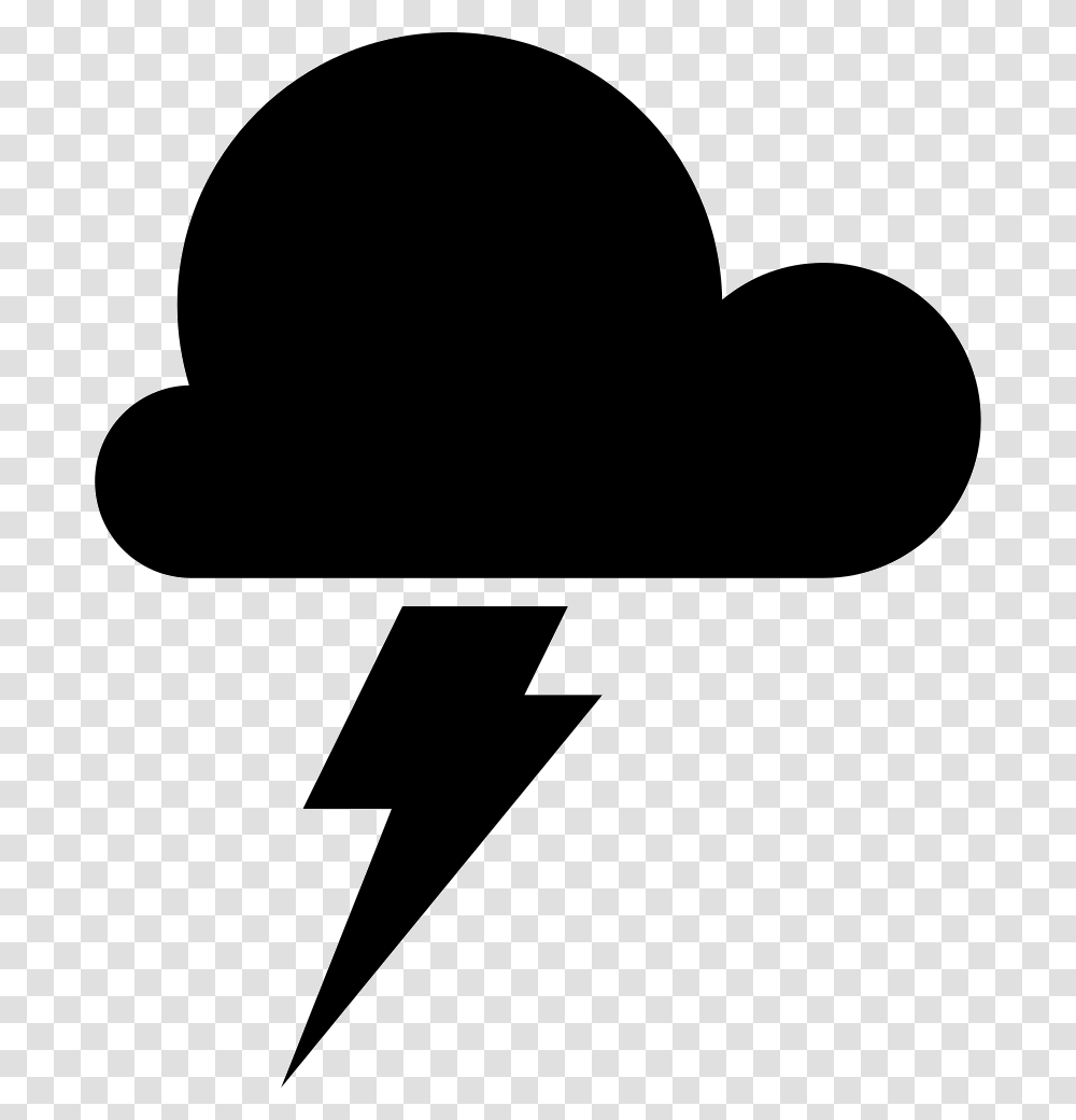 Storm Weather Symbol Of A Dark Cloud With A Lightning Bolt, Silhouette, Apparel, Baseball Cap Transparent Png