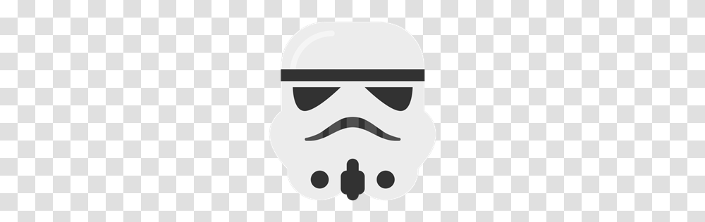 Stormtrooper Clipart Flat, Stencil, Face, Mustache Transparent Png