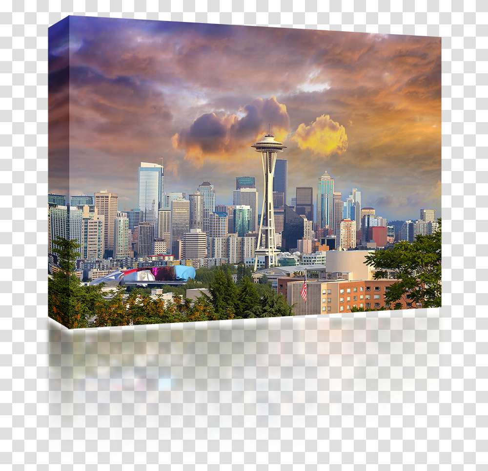 Stormy Sky Seattle, Metropolis, City, Urban, Building Transparent Png
