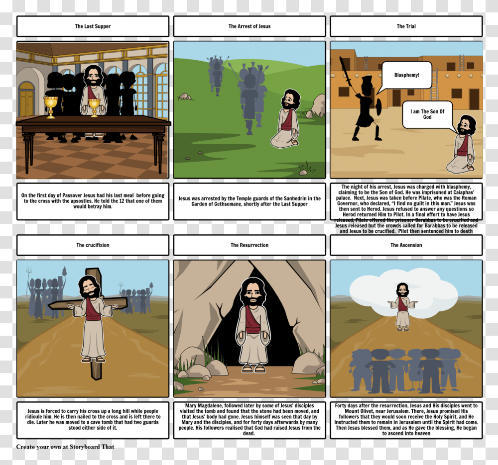 Story Board Of The Last Days Of Jesus, Comics, Book, Person, Human Transparent Png