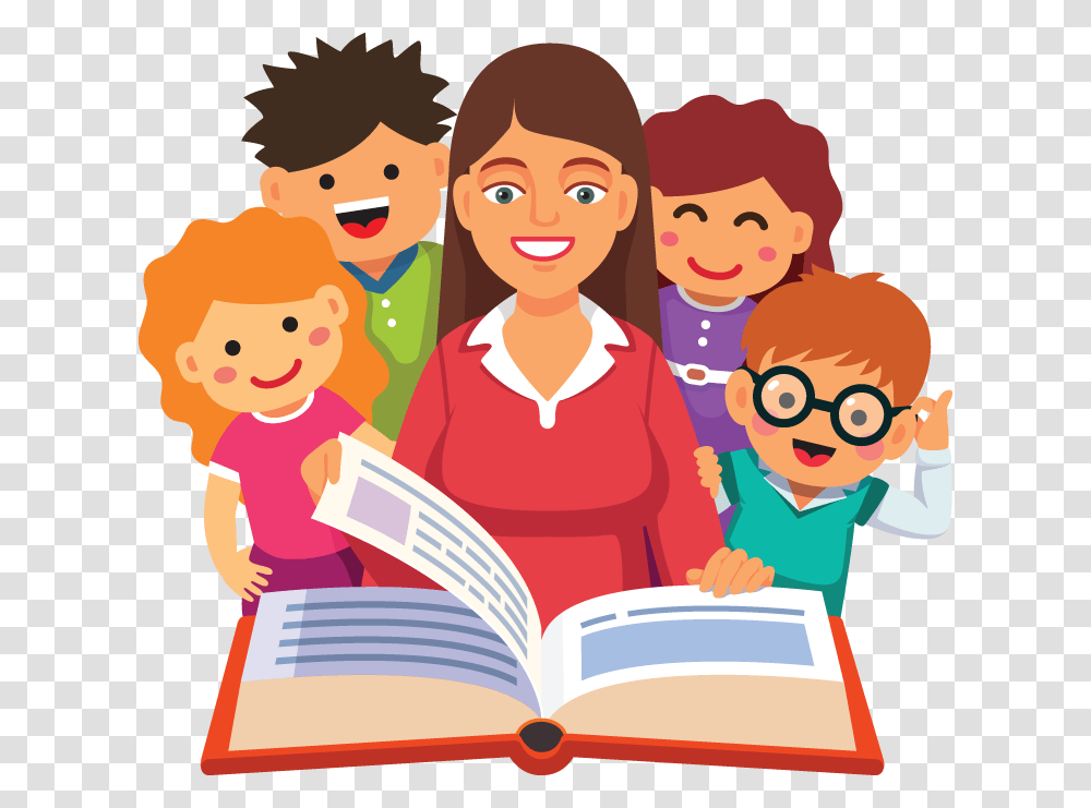 Story Time Teacher Reading A Book, Person, Human, People, Girl Transparent Png