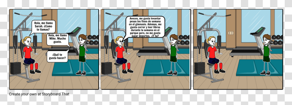 Storyboard For Fitness Gym, Person, Outdoors, Comics, Book Transparent Png