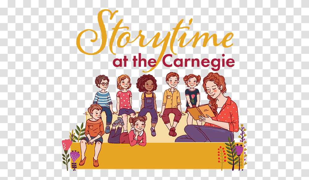 Storytime At The Carnegie Poster, People, Person, Human, Family Transparent Png