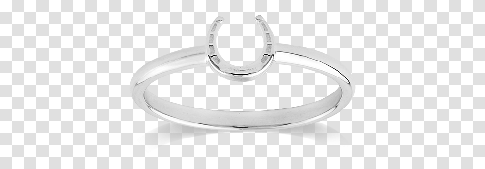 Stow Lockets Sterling Silver Lucky Horseshoe Stacker Engagement Ring, Platinum Transparent Png