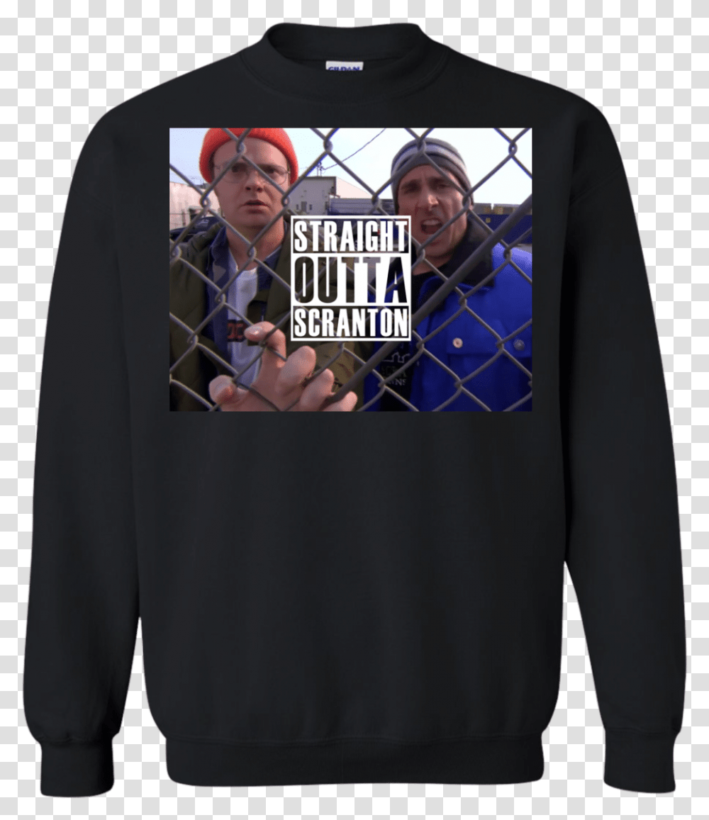 Straight Outta Scranton Shirt Long Sleeve Sweater, Apparel, Person, Human Transparent Png