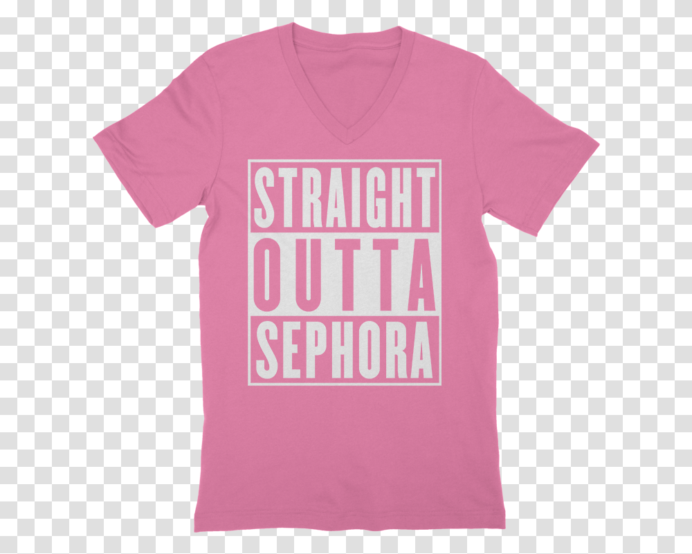 Straight Outta Sephora Black On Pink T Shirt, Apparel, T-Shirt Transparent Png