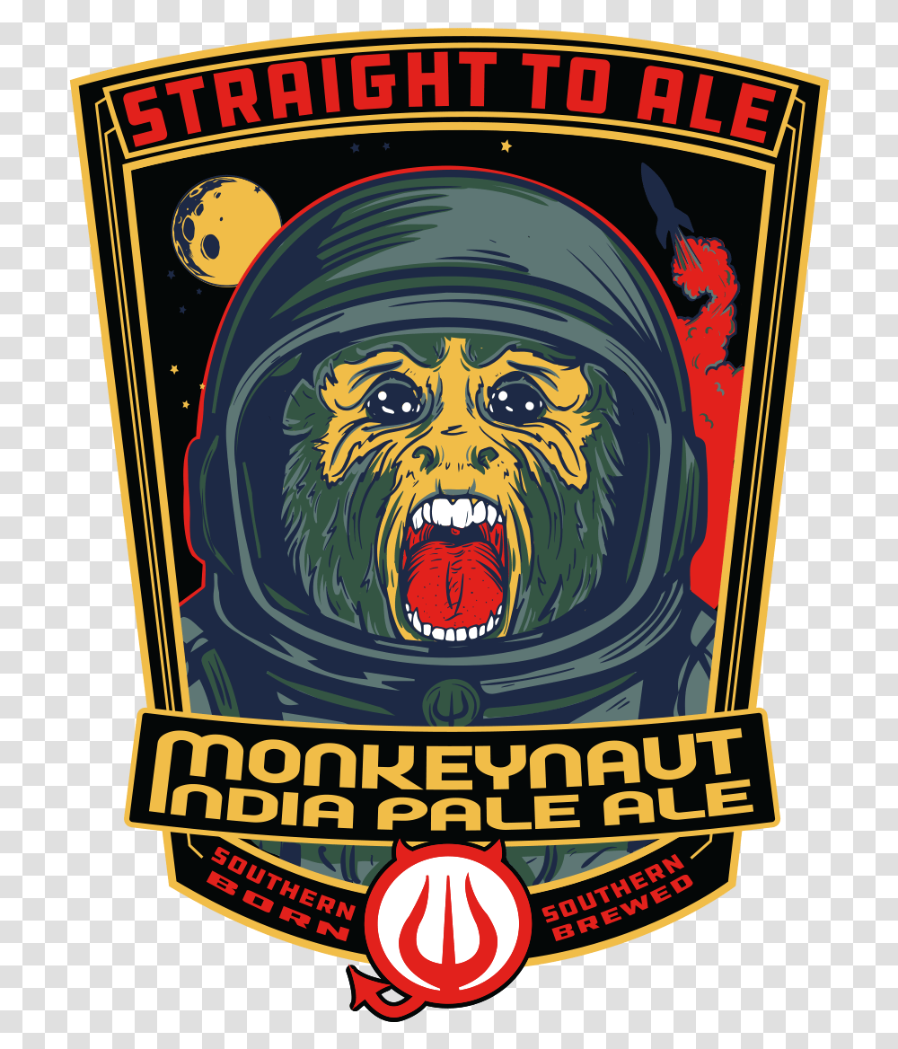 Straight To Ale Monkeynaut Beer, Poster, Advertisement, Logo Transparent Png