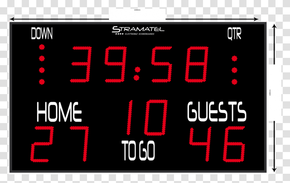 Stramatel American Football Scoreboard Fra Us Led Display, Digital Clock, Number, Symbol, Text Transparent Png