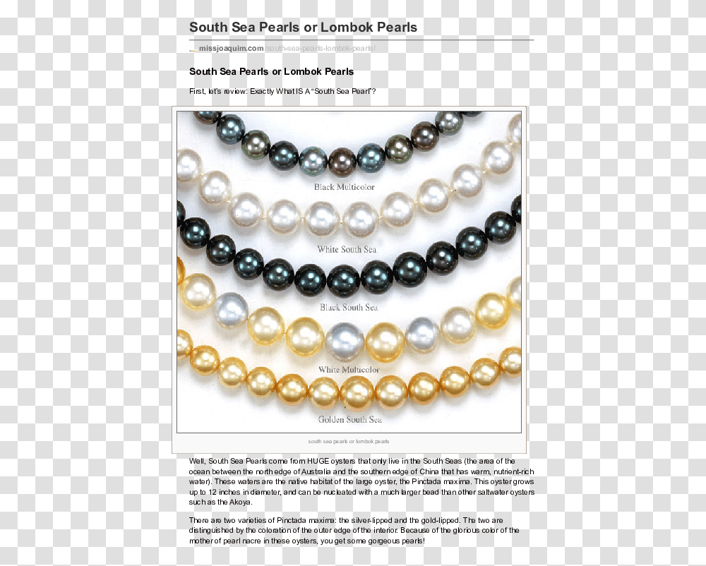 Strand Of Pearls South Sea Pearl Shapes, Jewelry, Accessories, Accessory, Necklace Transparent Png