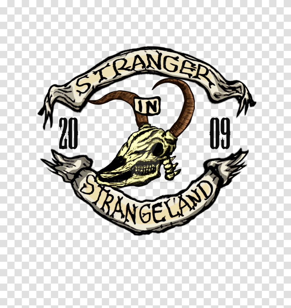 Stranger In Strangeland Logo Bull Skull Version, Trademark, Emblem, Person Transparent Png