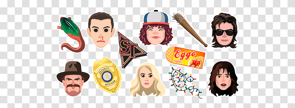 Stranger Things Cartoon, Sunglasses, Person, People, Hat Transparent Png