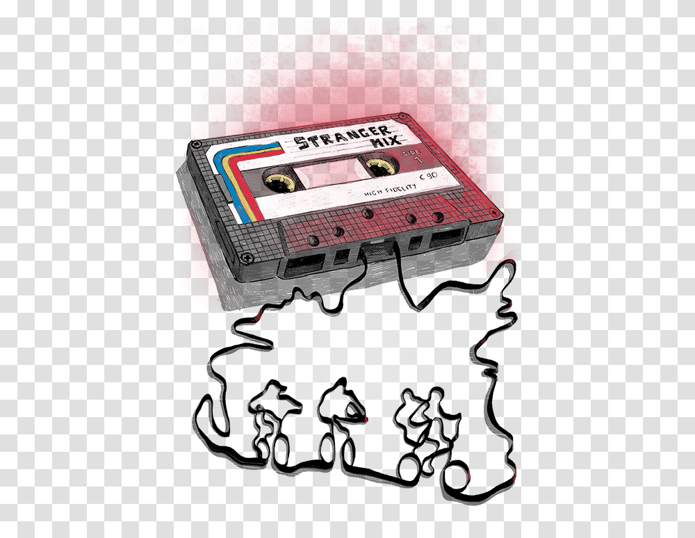 Stranger Things Cassette Tape, Label, Electronics Transparent Png