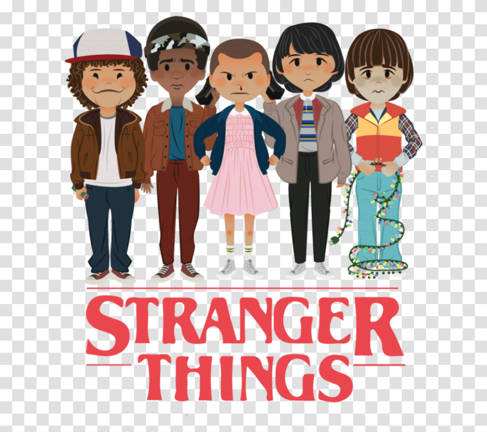 Stranger Things Clipart Animated Picture Stranger Things Logo, People, Person, Family, Hat Transparent Png
