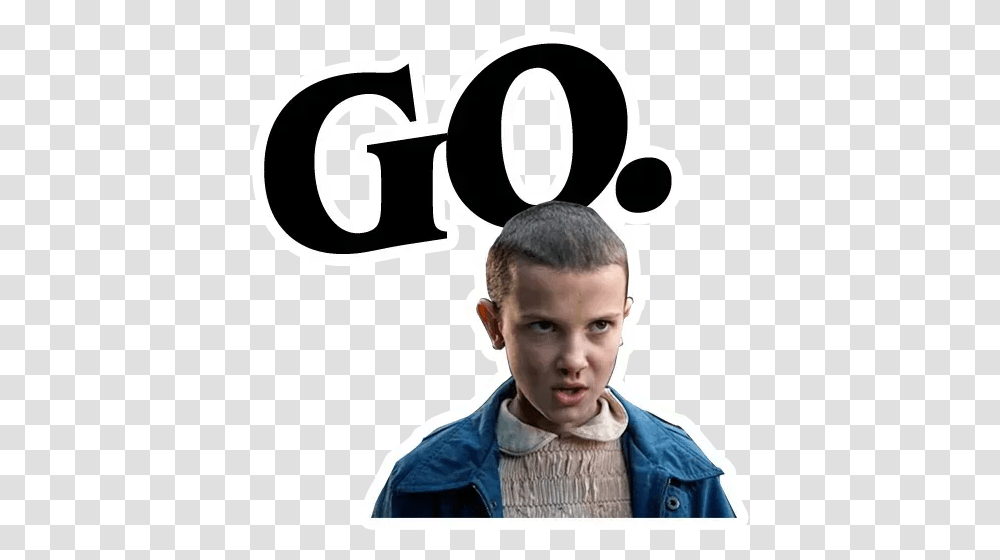 Stranger Things Whatsapp Stickers Stickers Cloud Stranger Things Eleven, Person, Human, Text, Face Transparent Png