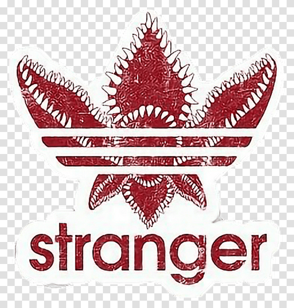 Strangerthings Moster Adidas Logo Brand Freetoedit Stranger Things Demogorgon Adidas, Emblem, Label Transparent Png