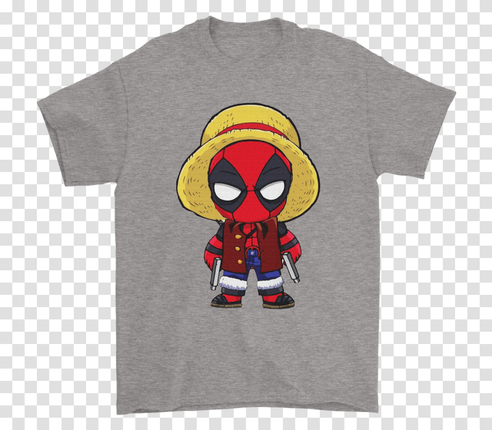Straw Hat Luffy Chibi Deadpool Marvel One Piece Mashup Montreal Canadiens Black T Shirt, Apparel, T-Shirt, Sleeve Transparent Png