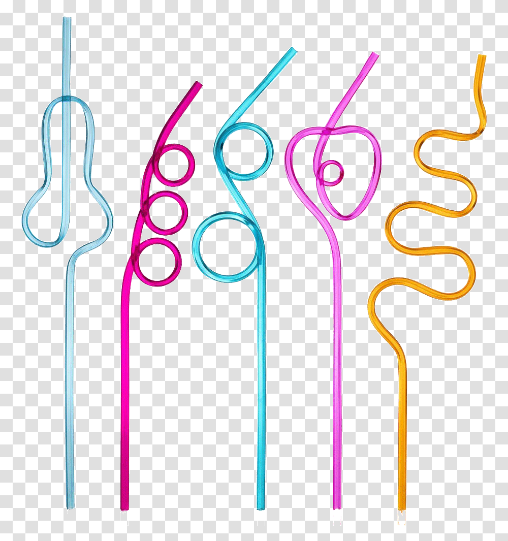 Straw Shapes Clipart Download Straws Clipart, Bow, Light, Neon, Wand Transparent Png