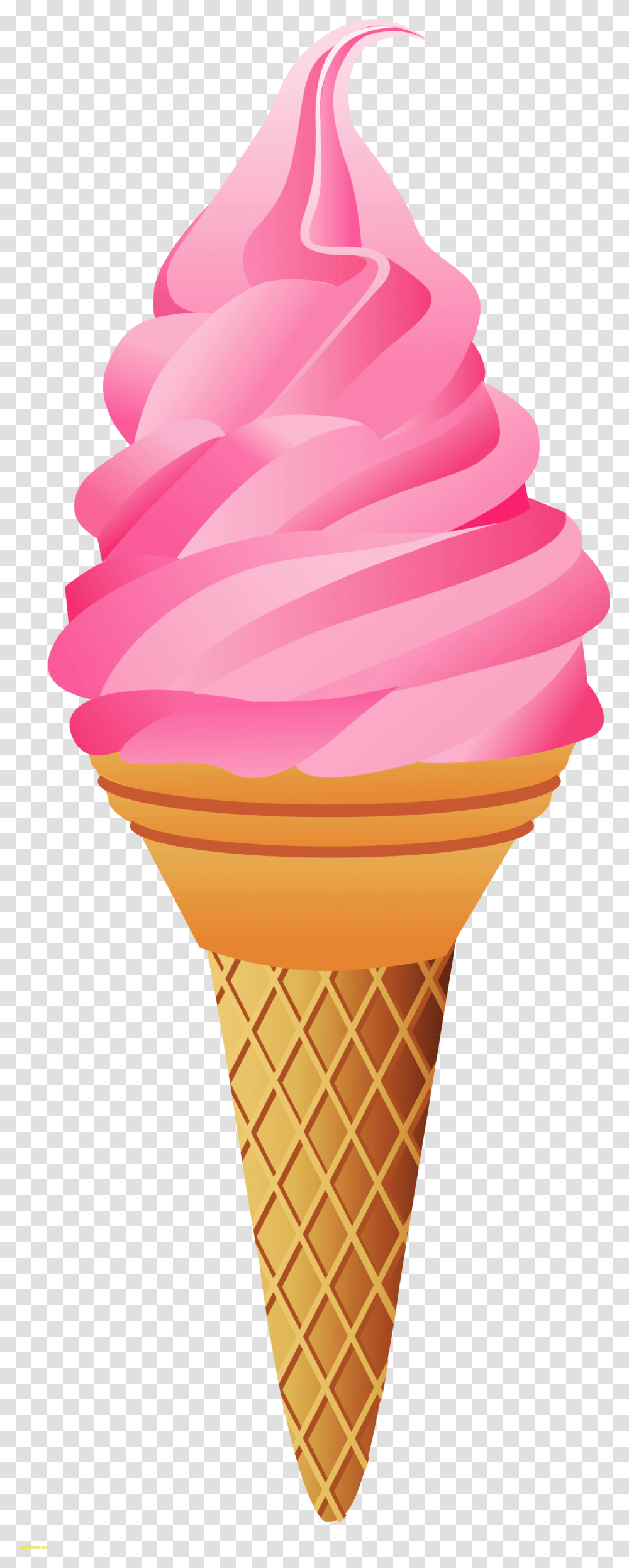 Strawberries Clipart Ice Cream Cone Background Ice Cream, Dessert, Food, Creme, Sweets Transparent Png