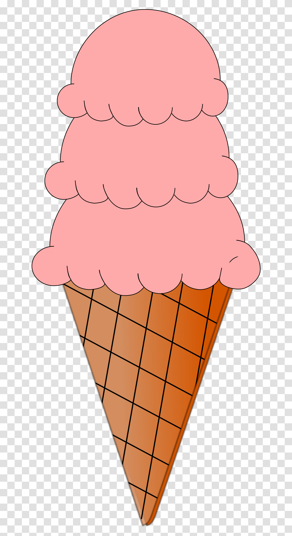 Strawberries Clipart Ice Cream Cone Ice Cream Cone Animated, Dessert, Food, Creme, Person Transparent Png