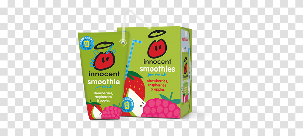 Strawberries Raspberries & Apples Innocent - 100 Pure Innocent Smoothie For Kids, Plant, Food, Paper, Box Transparent Png