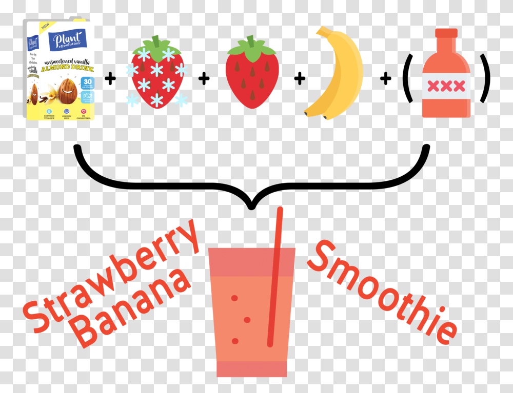 Strawberry Banana Smoothie, Label, Sticker Transparent Png