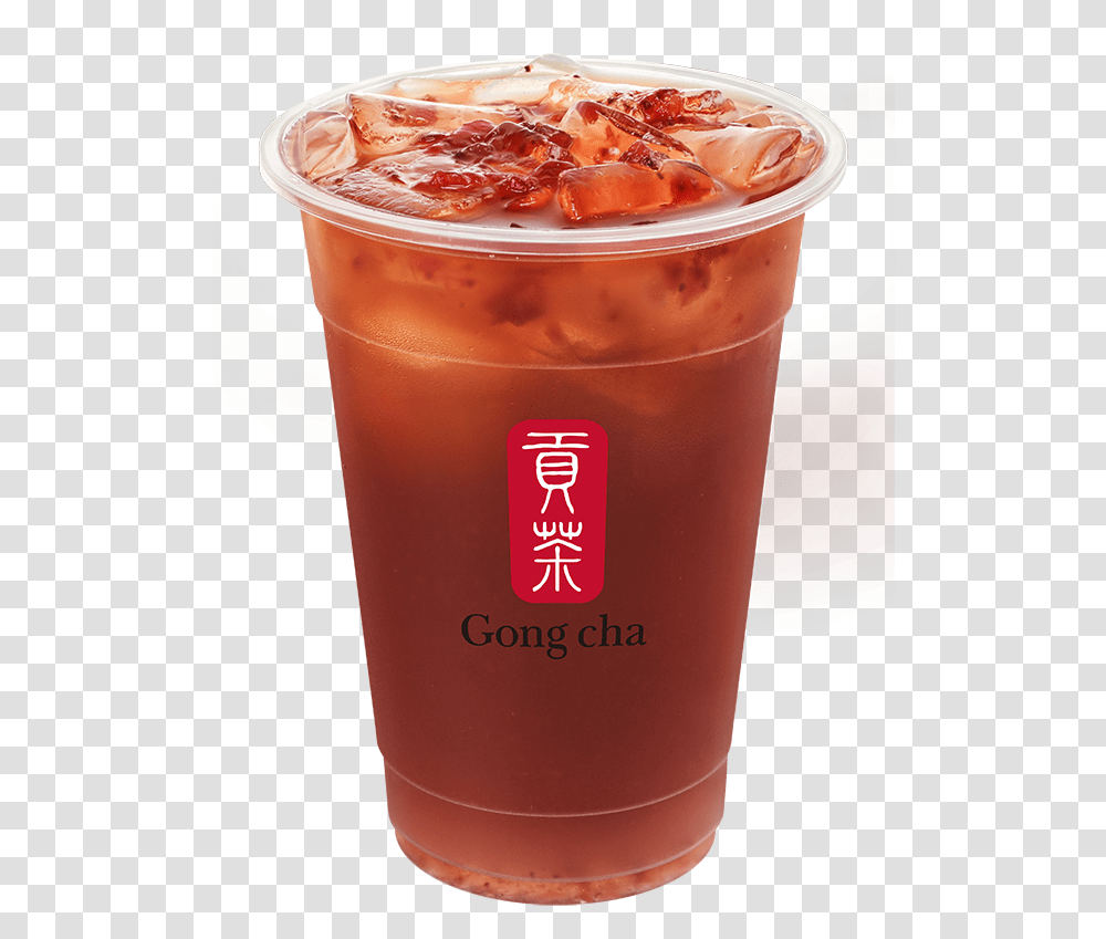 Strawberry Black Tea Strawberry Black Tea Gong Cha, Ketchup, Food, Soda, Beverage Transparent Png