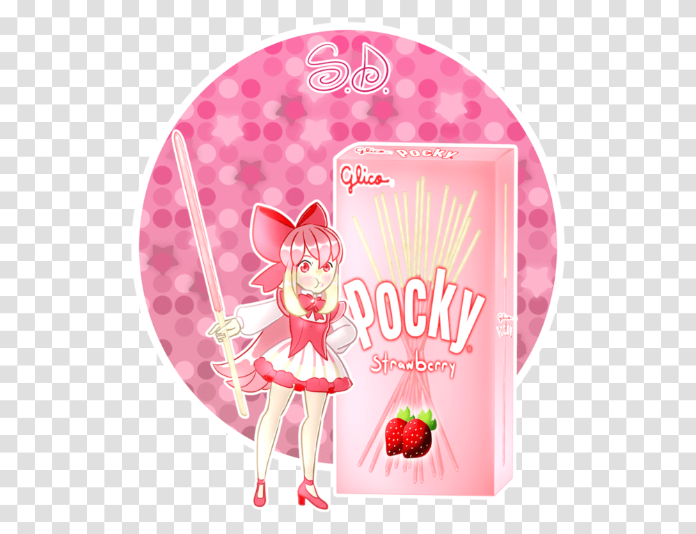 Strawberry By Vocaloid Mirai Pocky Strawberry Chibi, Manga, Comics, Book, Person Transparent Png