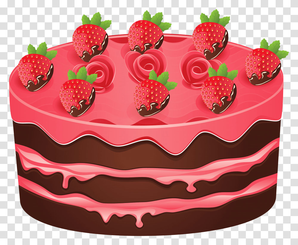 Strawberry Cake Birthday Cake Clip Art Transparent Png