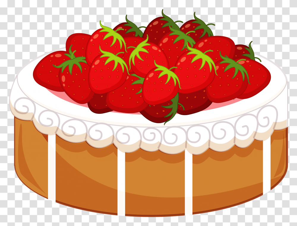 Strawberry Cake Birthday Cake Shortcake Icing Clip Strawberry Cake Cake Clipart, Dessert, Food, Cream, Creme Transparent Png