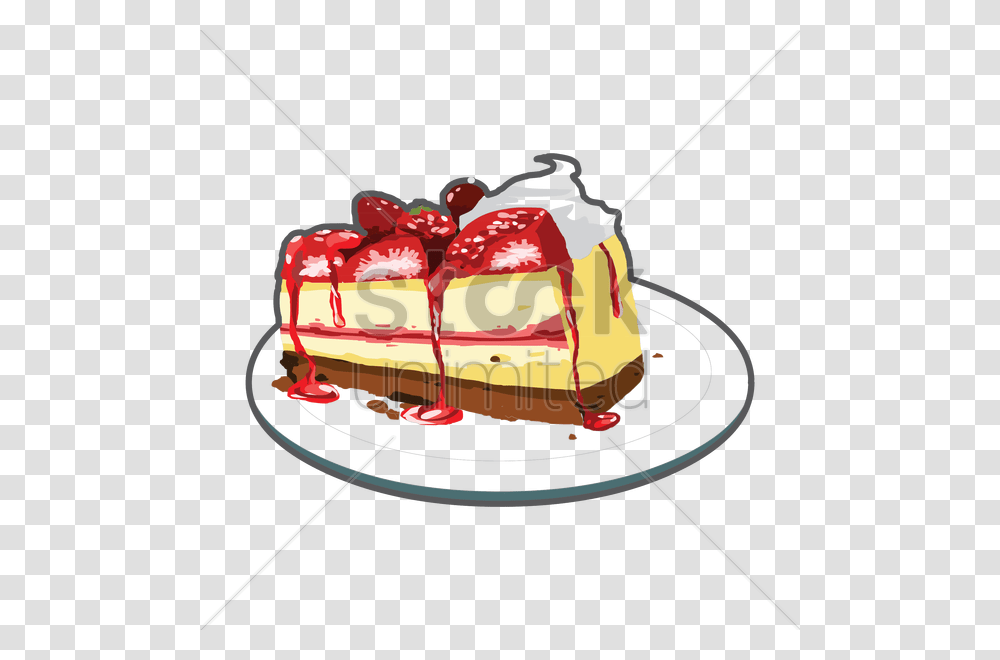 Strawberry Cake Slice Vector Image, Birthday Cake, Food, Fire Truck, Vehicle Transparent Png