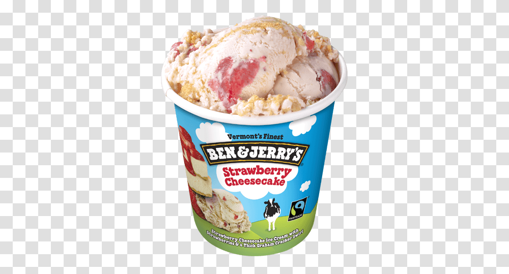 Strawberry Cheesecake Ice Cream Ben Jerry, Dessert, Food, Creme, Yogurt Transparent Png