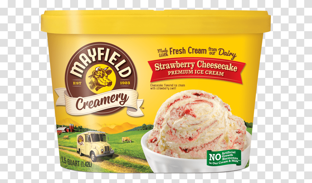 Strawberry Cheesecake Mayfield Chocolate Ice Cream, Dessert, Food, Creme, Car Transparent Png