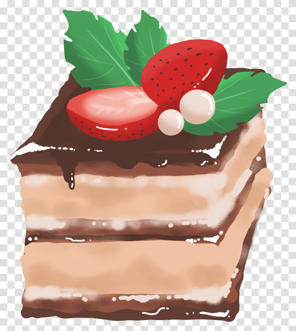Strawberry Chocolate Cake And Psd Kek, Birthday Cake, Dessert, Food, Plant Transparent Png
