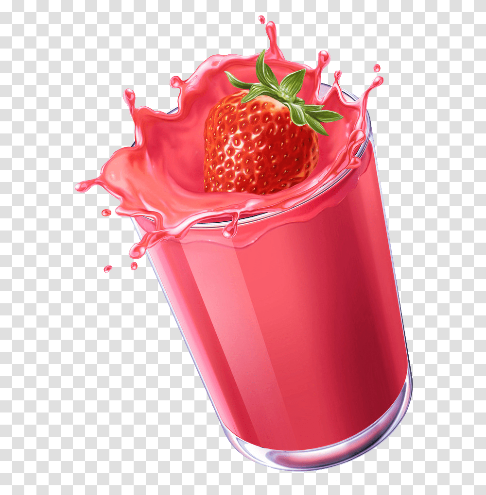 Strawberry Clip Art Strawberry Juice Glass, Fruit, Plant, Food, Beverage Transparent Png
