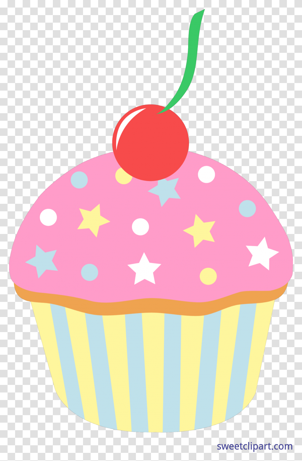 Strawberry Clipart Cupcake Cartoon Cupcake With Sprinkles, Cream, Dessert, Food, Creme Transparent Png