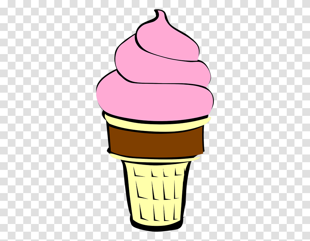 Strawberry Clipart Ice Cream Cone, Food, Milk, Beverage, Drink Transparent Png
