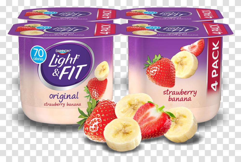 Strawberry Clipart Yogurt Clipart Banana Yogurt Light And Fit Yogurt, Plant, Fruit, Food, Grapefruit Transparent Png