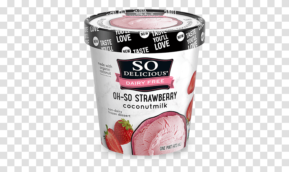 Strawberry Coconutmilk Frozen DessertClass Pro Xlgimg So Delicious Cashew Ice Cream Vanilla, Food, Yogurt, Fruit, Plant Transparent Png