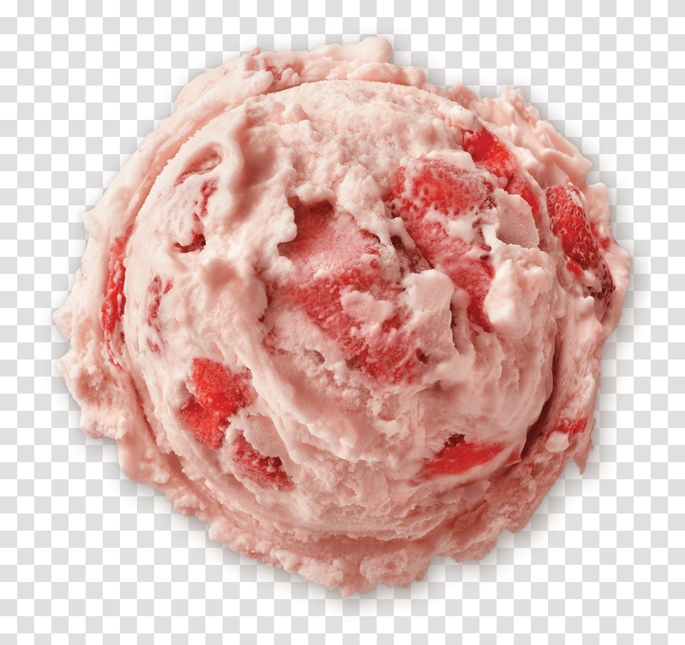 Strawberry Ice Cream Scoop, Dessert, Food, Creme, Plant Transparent Png